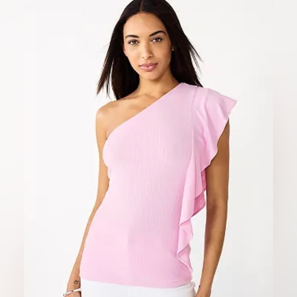 Nine West Tops - New Nine West One-Shoulder Flutter Sleeve Lilac Top Women’s Size XS *Sealed*